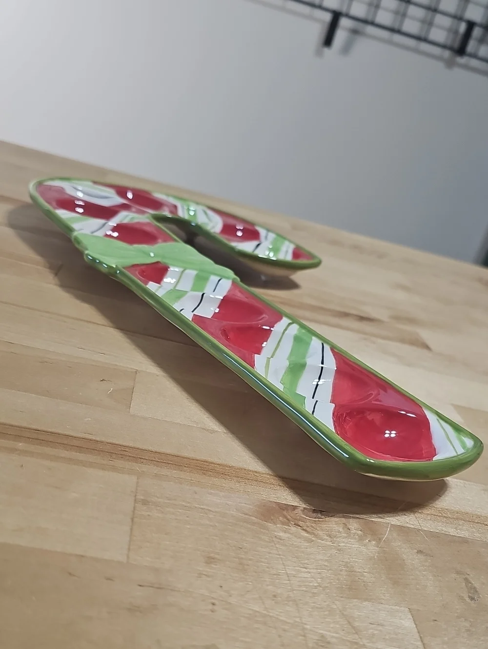 Christmas Ceramic Candy Cane Deviled Egg Plate
